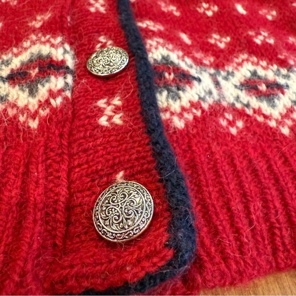 Vintage L.L. Bean Women’s Wool-Blend Button Front Fair Isle Sweater, Women's M - Picture 8 of 12